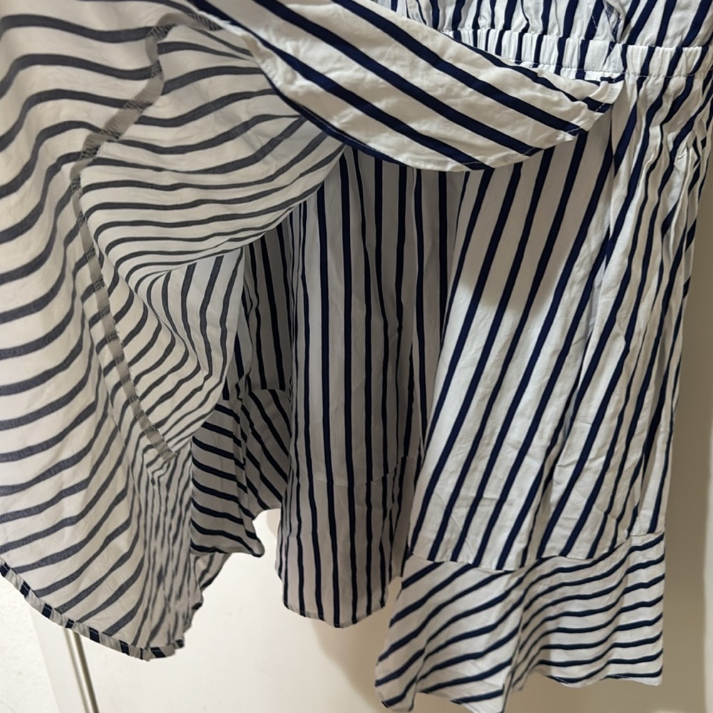 Express Striped Ruffle Wrap Cami Dress - Picture 6 of 10